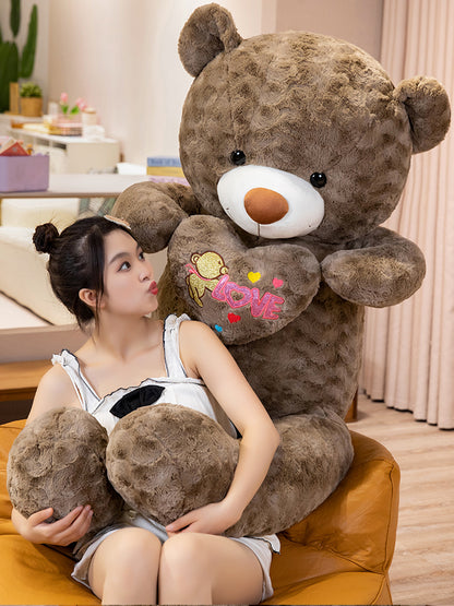 Giant Teddy Bear with Heart - Big Plush Toy for Loved Ones | BzPlush