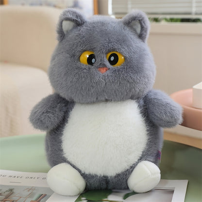 Big-Eyed Cat Plush Toy - Soft & Cuddly Stuffed Animal - 9", 14", 18"