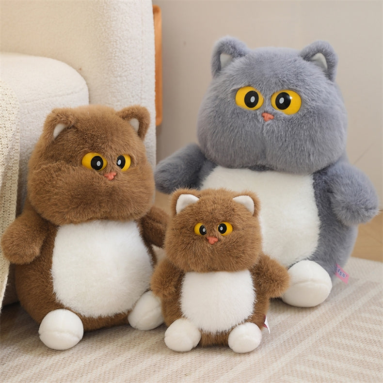 Big-Eyed Cat Plush Toy - Soft & Cuddly Stuffed Animal - 9", 14", 18"