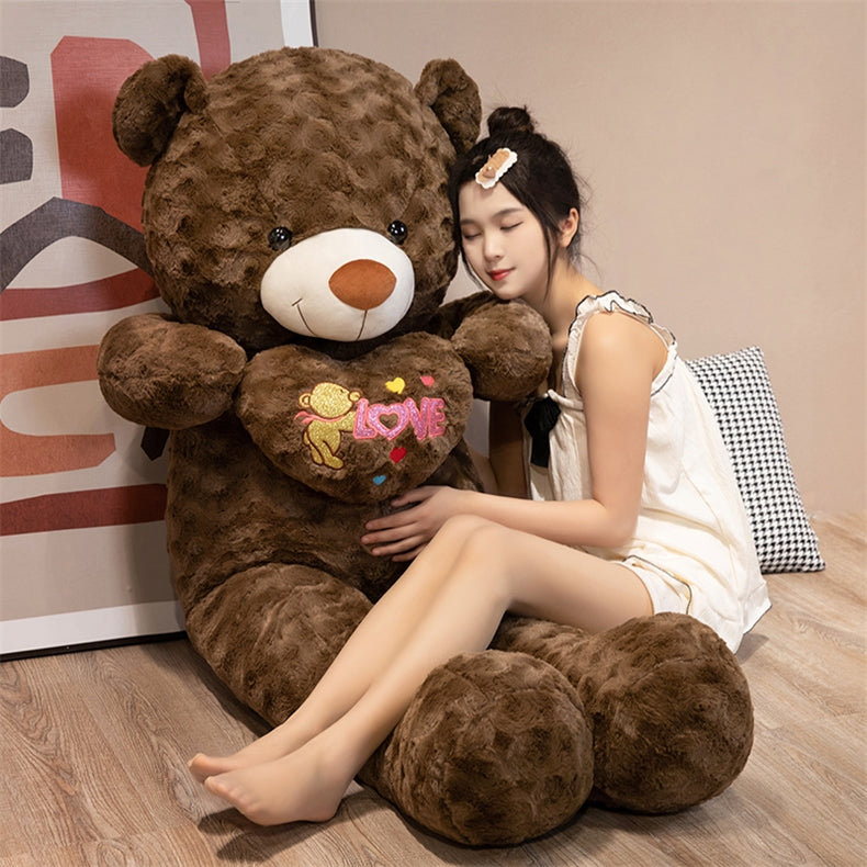 Giant Teddy Bear with Heart - Big Plush Toy for Loved Ones | BzPlush