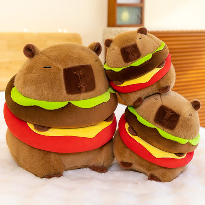 Cute Hamburg Capybara Plush Toy - Perfect Gift for Animal Lovers!